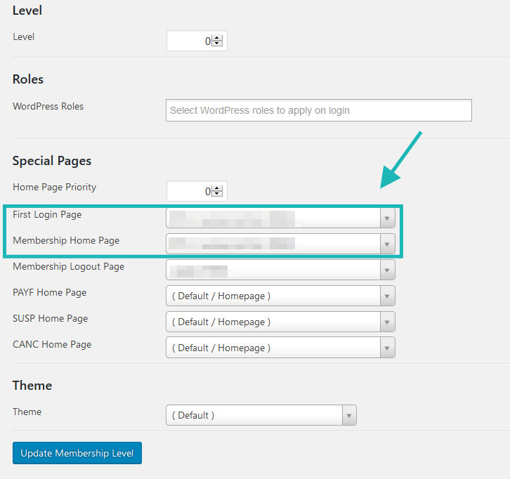 Memberium Membership Level Configuration Settings