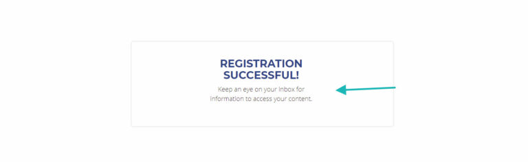 Simple Registration Successful Page