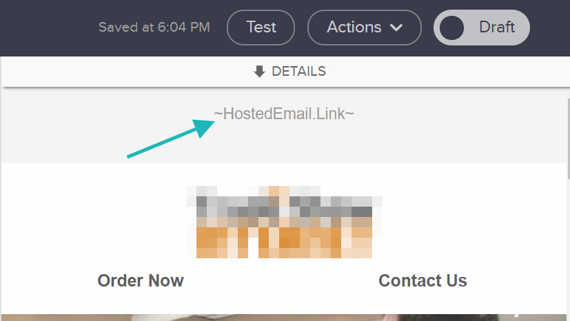 Custom HTML Header Hosted Email Link