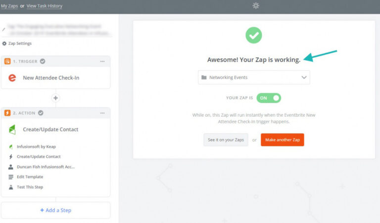 Eventbrite Infusionsoft Zapier