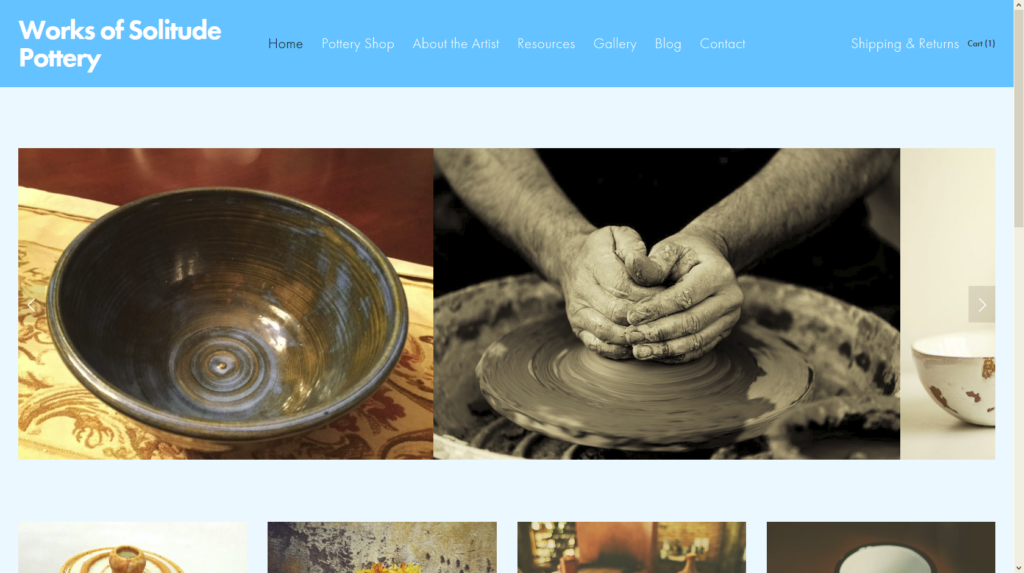 Pottery Artist Website and Store